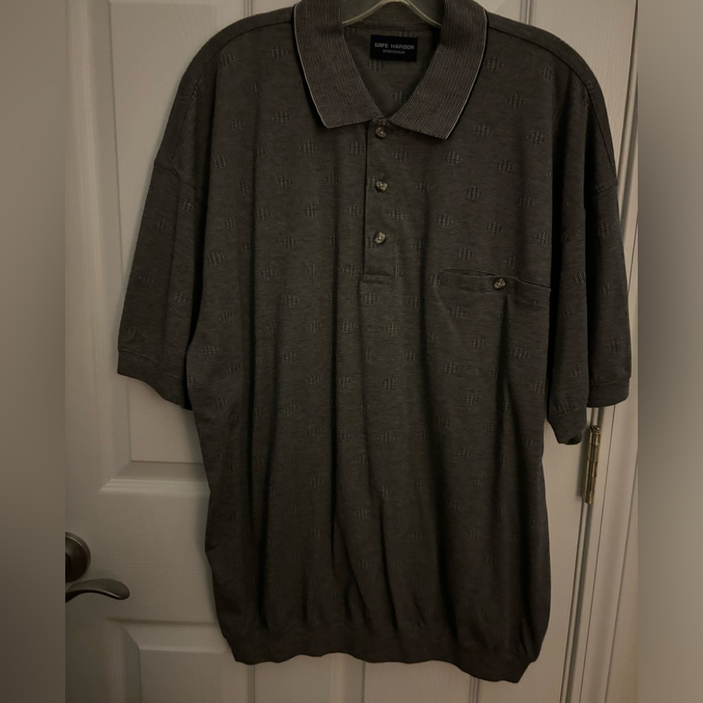 Men’s knit shirt with collar in tan color size XXL